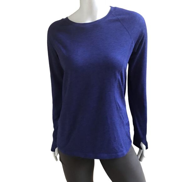 Eddie Bauer Blue Long Sleeve Polyester Shirt with Thumbholes Women's Size Large - Picture 1 of 7